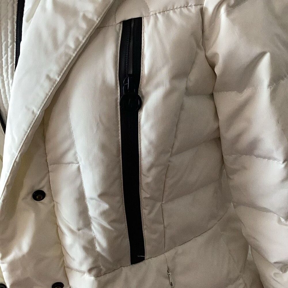 Michael Kors White Hooded Down Puffer Jacket Parka Women’s M Beautiful! - Picture 9 of 16